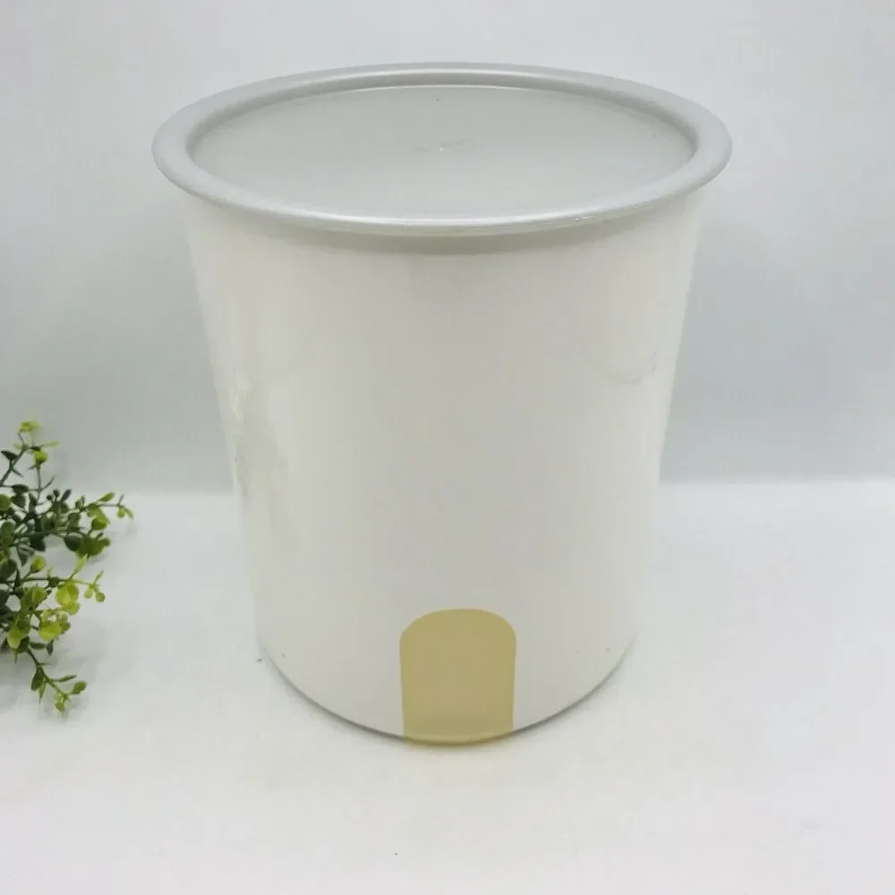 Tupperware One-Touch Reminder Large Canister White W/ Silver Lid COFFEE SMELL